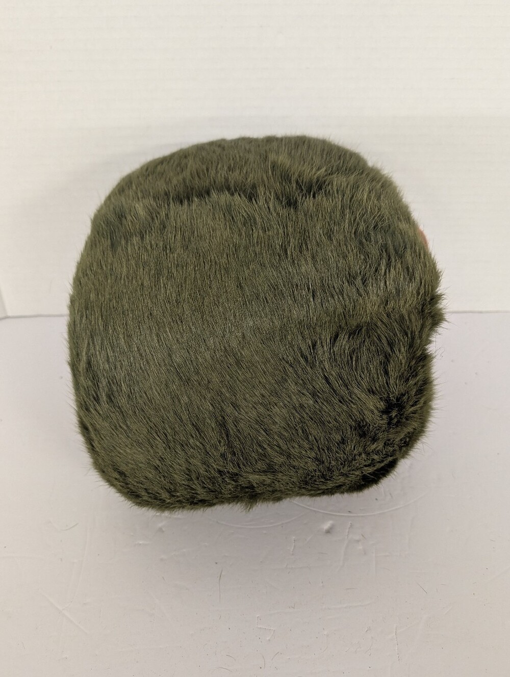 Vintage Olive Green Fur Square Hand- Warmer Muff 1960